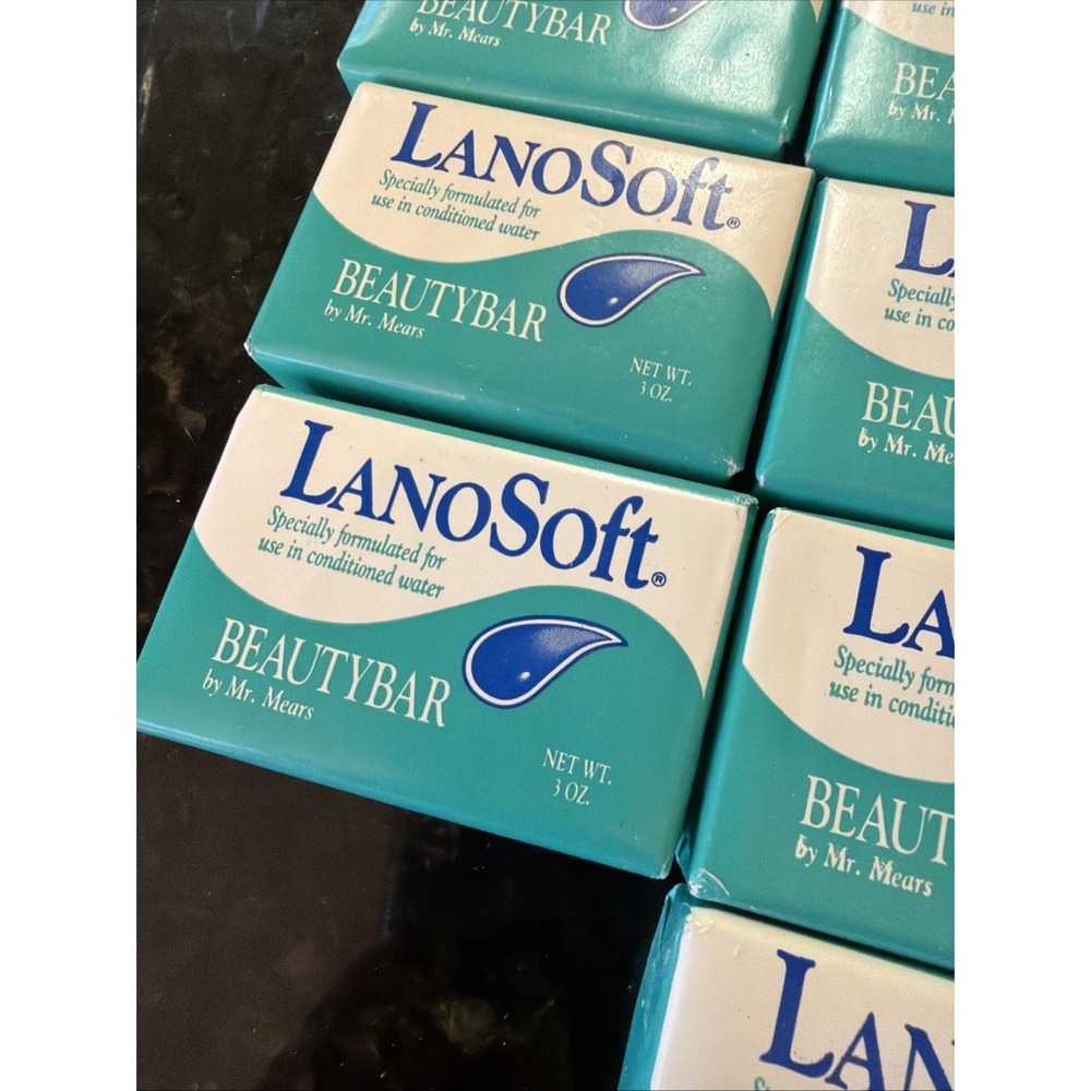 18 Bars LanoSoft Soap Soft Water Beauty Bar Mr Mears -3 Oz. Each -Vintage New - Picture 2 of 4
